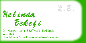 melinda bekefi business card